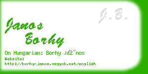 janos borhy business card